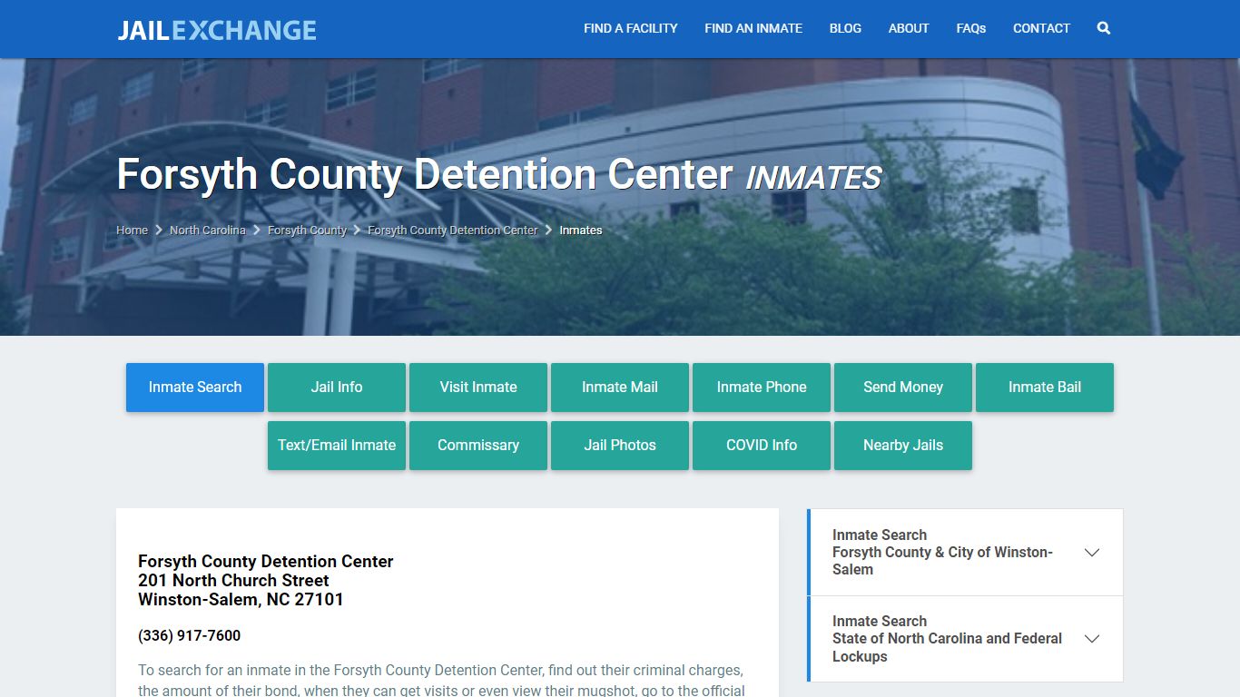 Forsyth County Jail Inmates | Arrests | Mugshots | NC